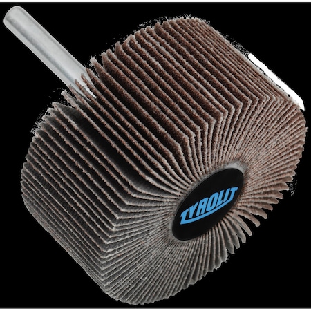 Tryolit Abrasives TYROLIT 1-1/2" x 1" x 1/4" Shank Mounted Flap Wheel, Aluminum Oxide, 80 Grit 20019950